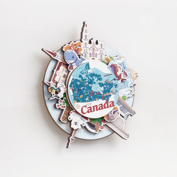Canadian Urban Animal Rotating Refrigerator Magnets | A Spin Holds the Maple Country, Cute Landmarks Leap in Your Palm