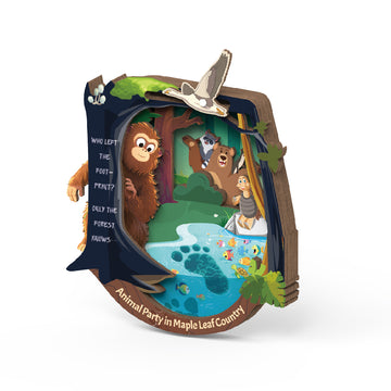 Canadian Maple Leaf Animal Party Wooden Refrigerator Series - Bigfoot Edition