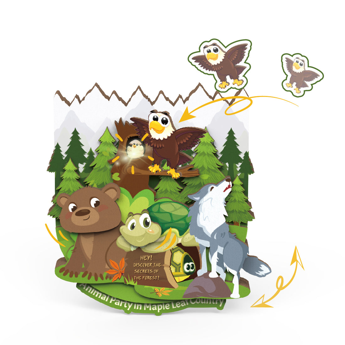 Canada Maple Leaf Country Animal Party Wooden Refrigerator Series - Forest Edition