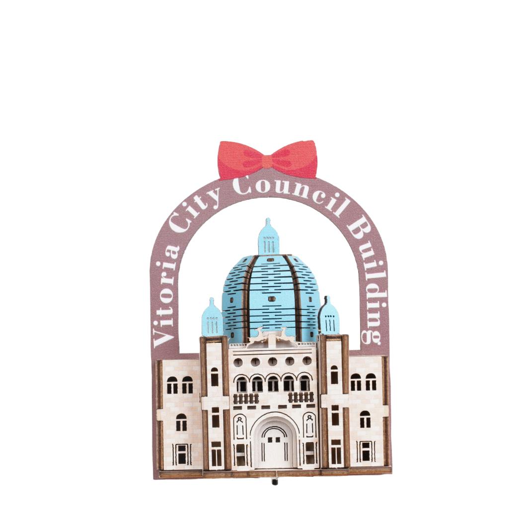 Canadian Landmarks 3D Wooden Fridge Magnet series-Victoria Parliament Building