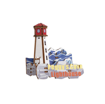 Canadian Landmarks 3D Wooden Fridge Magnet series-Peggy's Cove Lighthouse
