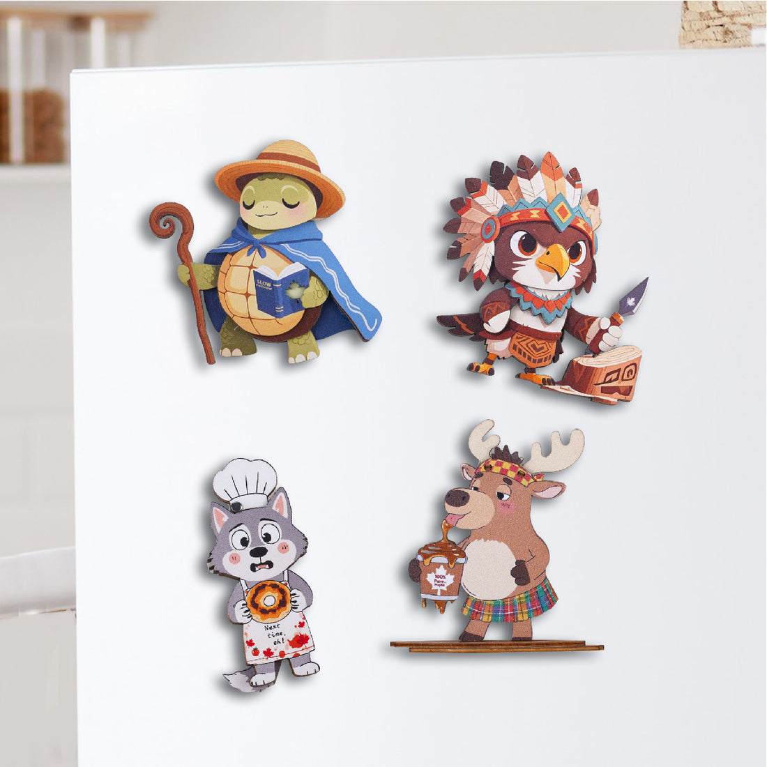 “Maple Wildery” Animal IP Series Wooden Fridge Magnets