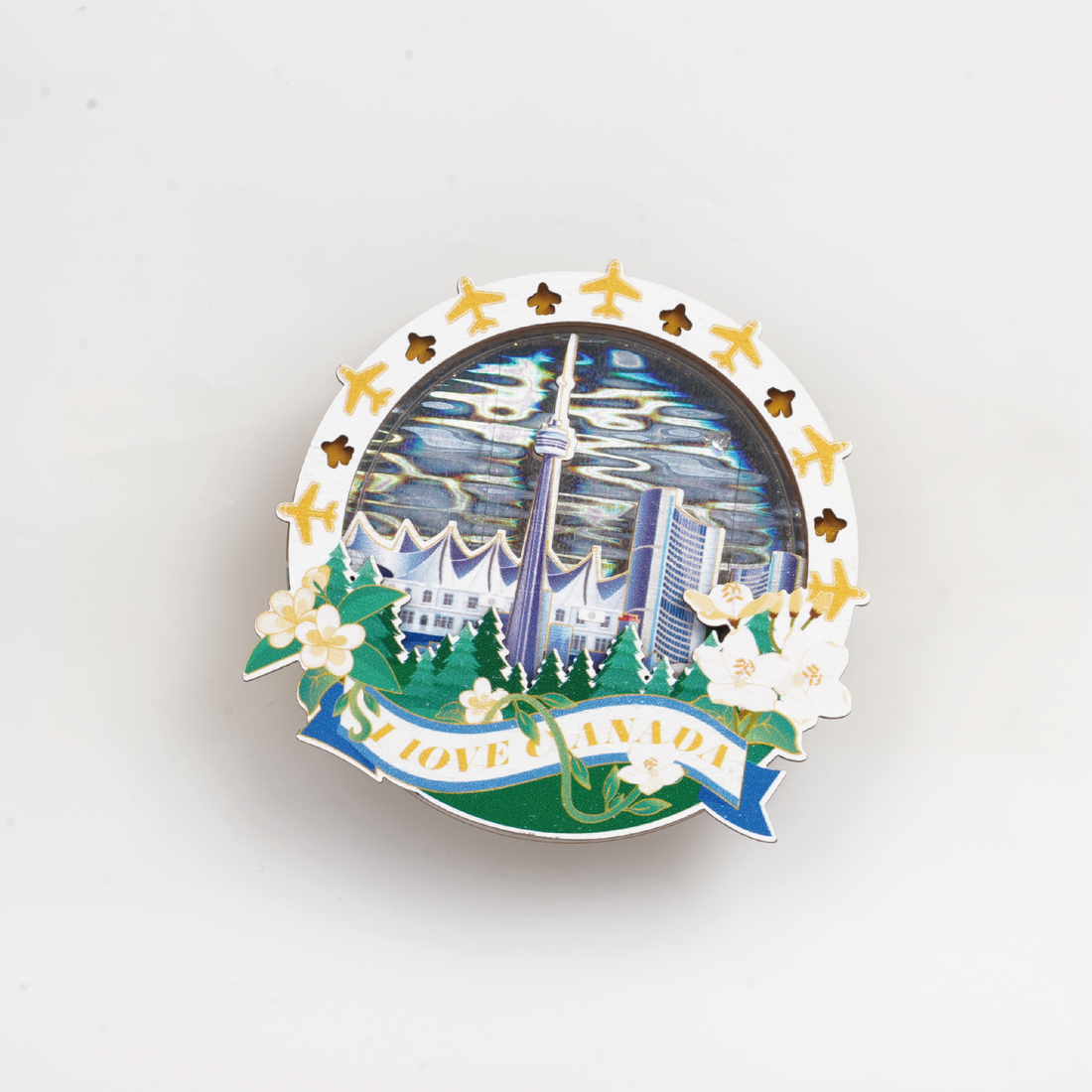 Canadian Aurora Sand-Flow Refrigerator Magnet Series | Shake to Uncover the Four Seasons and Romance of the Maple Country